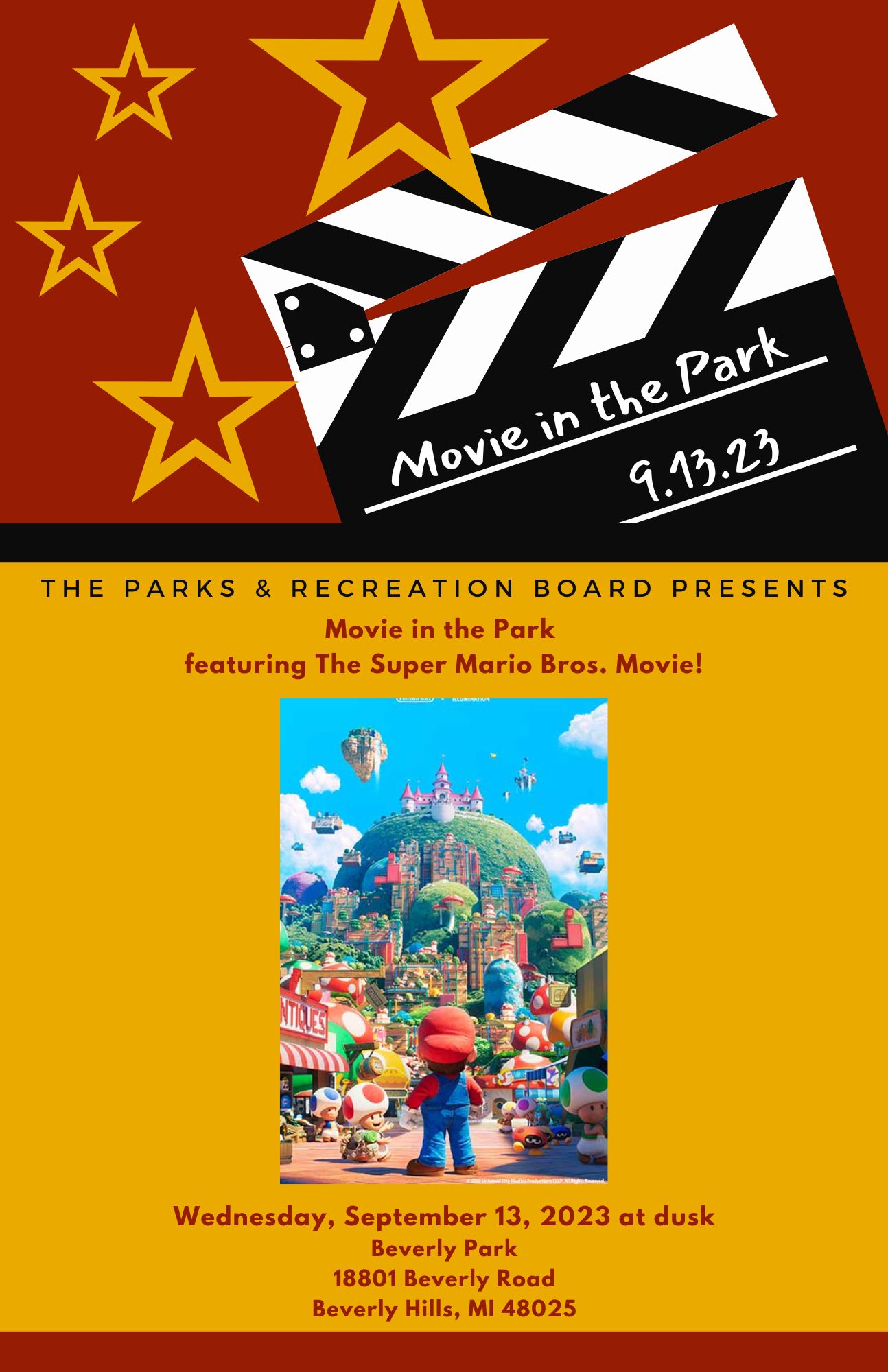 Movie in the Park Sept 2023